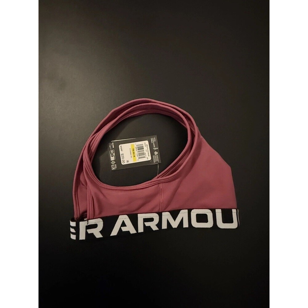 Under Armour Girls Crossback Sports Bra Pink YXL Youth Athletic Compression NWT